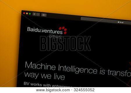 Tallinn/estonia - September 27, 2019: Baidu Ventures Company Website Homepage. Close Up Of Baidu Log