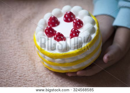 Squishy Dessert Children Hand Plush Background Day Light