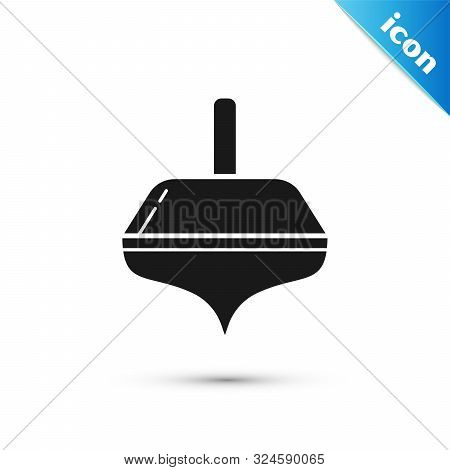 Black Hanukkah Dreidel Icon Isolated On White Background. Vector Illustration
