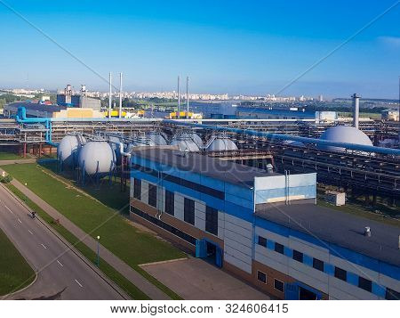 Chemical Plant. Large Chemical Plant. Birds-eye. Equipment For A Petrochemical Plant. Plant For The 