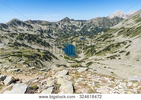 Amazing Landscape With The Long Lake, Vihren And Kutelo Peaks, Pirin Mountain, Bulgaria