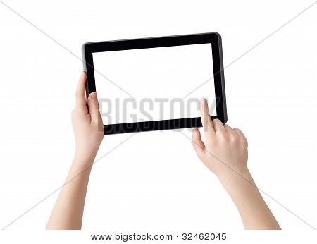Handen met Tablet PC