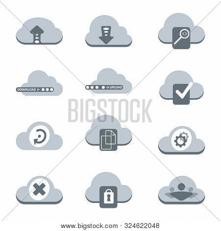 Cloud Computing Network Vector Icons. Cloud Illustration.