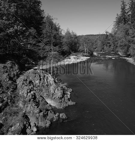 The Rocky And Rugged Shores Of The Middle Fork Of The Willamette River Near Oakridge Oregon Filled W