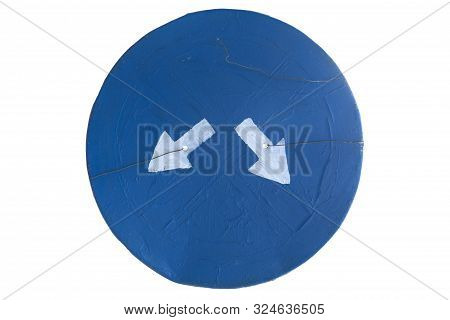 Remade Road Sign 'keep Left And Right' Isolated On White