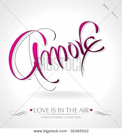 "amore" hand bokstäver (vektor)