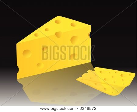 Cheese Peaces, Vector Illustration