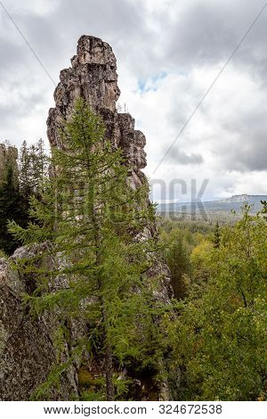 Mountain Range Inzerskie Zubchatki In The Southern Urals, Russia.