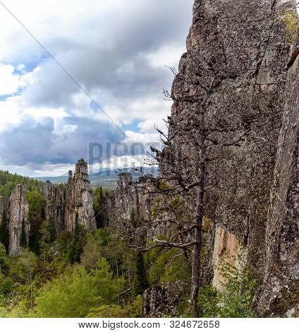 Mountain Range Inzerskie Zubchatki In The Southern Urals, Russia.