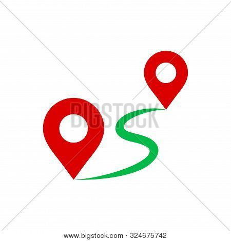 Distance Locations Icon Vector, Navigation And Location Icons