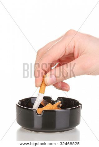 Colocando para fora isolateed de bunda de cigarro em branco
