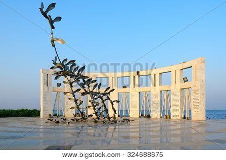 Sharm El Sheikh, Egypt - September 19, 2019: Monument To Victims Of Crash Of Boeing 737 Aircraft (fl