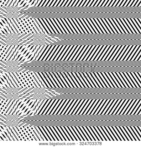 Interlace, Interlocking Lines. Curve, Flex Intersecting Lines Grid, Mesh. Interweaved Waving, Zig-za