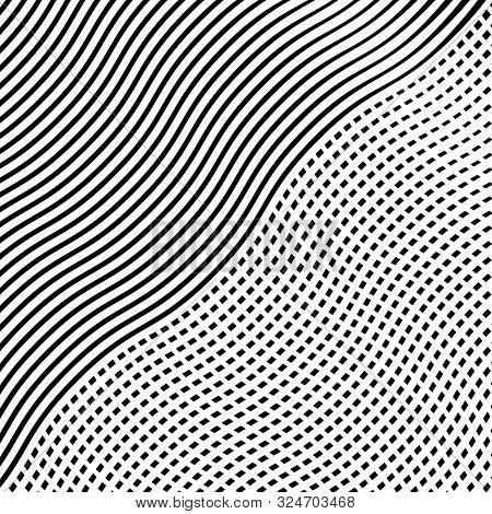 Interlace, Interlocking Lines. Curve, Flex Intersecting Lines Grid, Mesh. Interweaved Waving, Zig-za