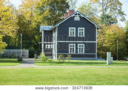 City Sigulda, Latvia Republic. Old Renovated Manor In City Garden. 27. Sep. 2019