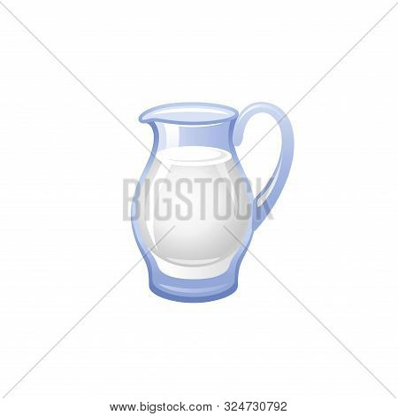 Vector Illustration Eps10, Isolated On White Background. Realistic Food And Drink Symbol, 3d Milk Ju