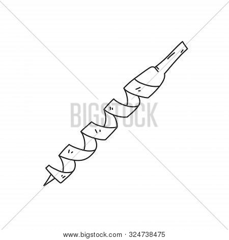 Informational Banner Sketch Drill Bit Hand Drawn. Quick Skec Drill For Working With Metal Products A
