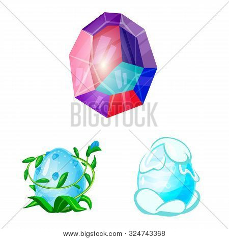 Isolated Object Of Dinosaur And Magic Logo. Collection Of Dinosaur And Fantasy Stock Vector Illustra