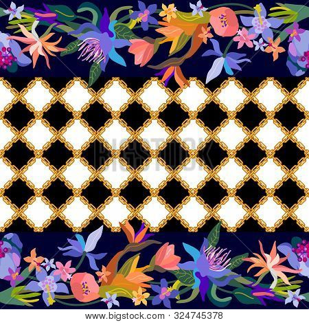 Vintage Textile Collection. Template For Scarves, Dresses, Cards, Covers.