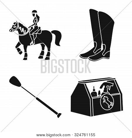 Vector Illustration Of Sport And Competition Logo. Collection Of Sport And Equestrian Stock Symbol F