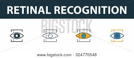 Retinal Recognition Icon Set. Premium Symbol In Different Styles From Security Icons Collection. Cre
