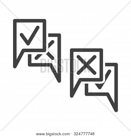 Selection Icons Set. Chat Users. Yes And No. A Cross And A Check Mark. Vector On A White Background.