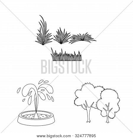 Isolated Object Of Landscape And Nature Logo. Set Of Landscape And City Stock Vector Illustration.