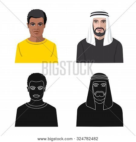 Vector Illustration Of Hairstyle And Profession Icon. Set Of Hairstyle And Character Vector Icon For