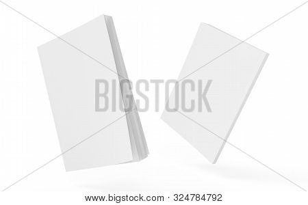 Book Cover Clear Mockup 3d Render Illustration. Notepad With Realistic Light And Shadow. Sketchpad E