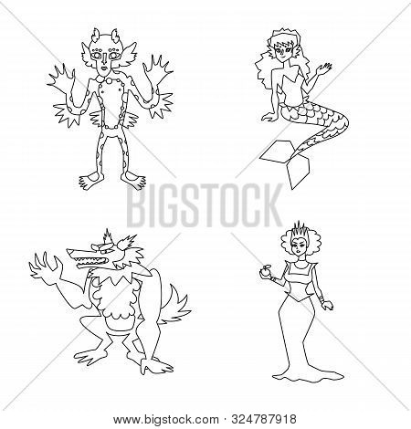 Isolated Object Of Scary And Phantom Symbol. Set Of Scary And Horror Stock Vector Illustration.