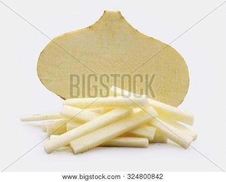 Fresh Jicama Root Isolated On White Background