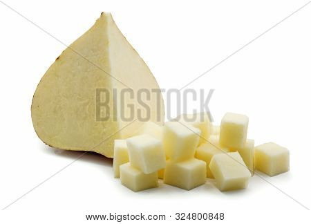 Fresh Jicama Root Isolated On White Background