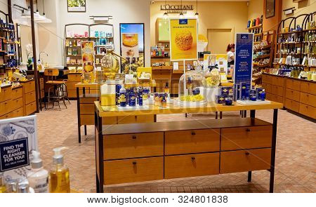 Brisbane, Queensland, Australia - 25th September 2019: Inside Loccitane Store In Westfield Shopping 