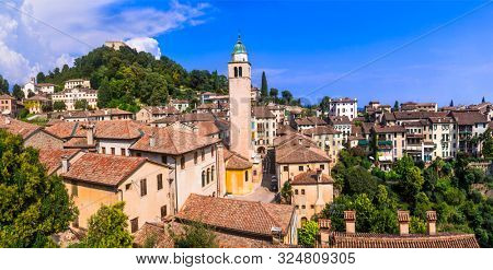 Most beautiful medieval villages (borgo) of Italy - picturesque Asolo. Veneto region
