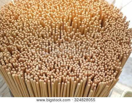 The Group Of Incense Stick. The Incense Sticks For Buddhist Temple Offertory. Selective Focus.