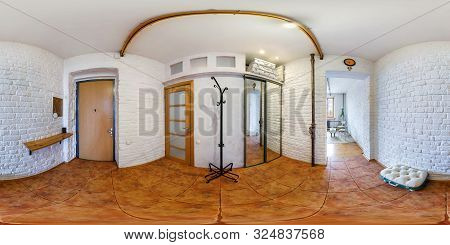 Minsk, Belarus - August, 2018: Full Seamless Spherical Hdri Panorama 360 Degrees Angle View In Inter