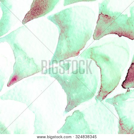 Turquoise Blue Snake Design. Watercolor Hand Drawn Python Print.  Cobra Skin Exotic Texture. Geometr