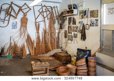 Camacha, Madeira, Portugal - April 19, 2018: Wicker Productss On Sale In A Factory Shop In Camacha O
