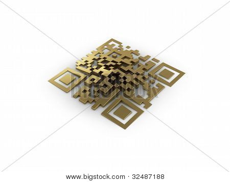 qr コードの 3 d レンダリングされた概念。