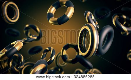 Abstract Background Black Objects On A Grey Background 3d Render