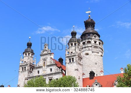 Leipzig City Hall. Architecture In Germany. New City Hall (neues Rathaus) In Historicism Architectur