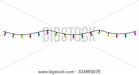 Christmas Lights Flat Style. Vector