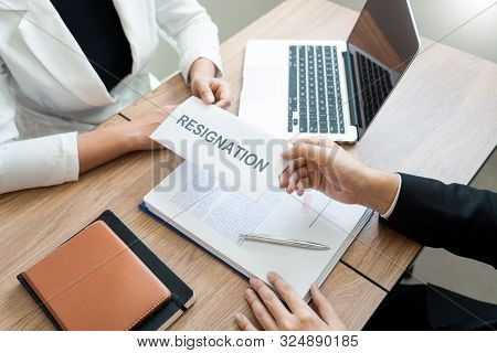 Businessman Sending Resignation Letter To Employer Boss Including About Resignation From Positions A