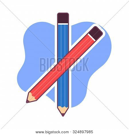 Pencil Icon Vector Illustration. School Instrument, Creativity, Idea, Education And Design Symbol.