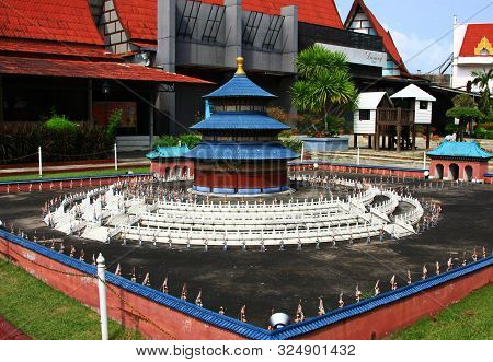 The Model Of Mini Tien Tan Temple. Taken From Mini Siam. Pattaya City, Thailand In 10Th December, 20