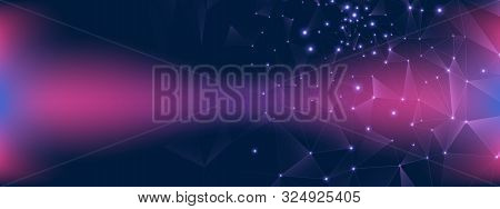 Dark Technology Information. Big Data Screen. Purple Virtual Contemporary. Blue Wireframe Abstract. 