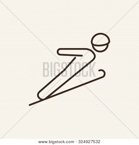 Skier Line Icon. Winter, Skis, Sport. Winter Sport Concept. Vector Illustration Can Be Used For Topi