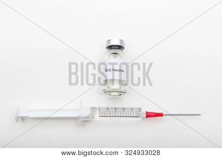 Medical Concept Showing Medical A Medical Vial Reading Bcg Vaccine And A Syringe
