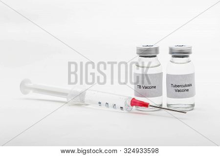 Medical Concept Showing Medical 2 Medical Vials Reading Tb Vaccine And Tuberculosis Vaccine With A S