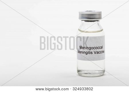 Medical Concept Showing Medical A Medical Vial Reading Meningococcal Meningitis Vaccine